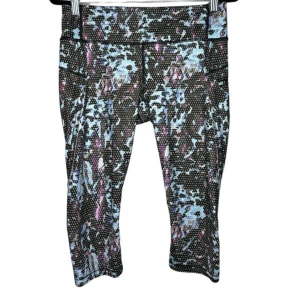 Lululemon Top Speed Cropped Floral Leggings Size 8 - Picture 3 of 16